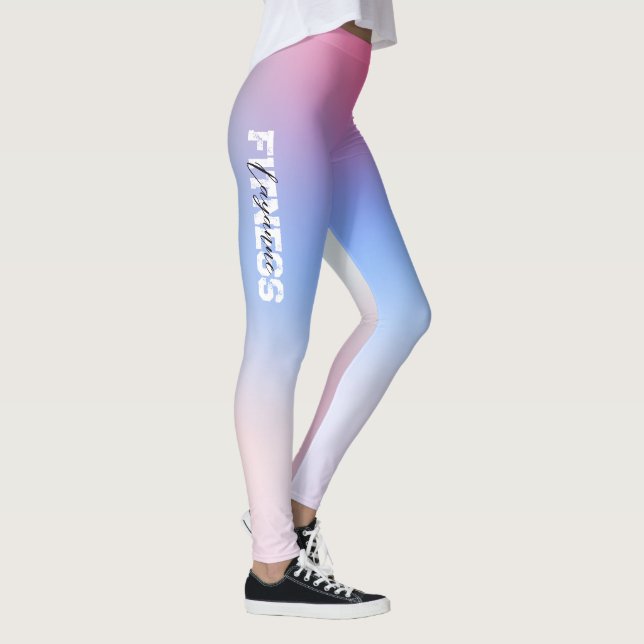 Leggings Soft Pink Bleu Clair Gym Yoga entraînement (Droite)