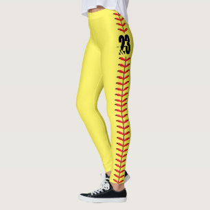 Leggings Softball Numéro personnalisé