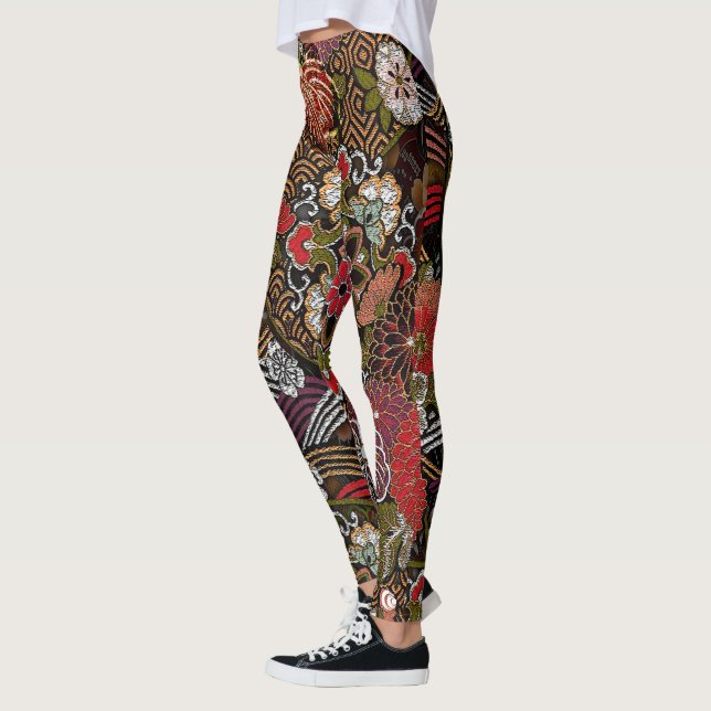 Leggings Soie brodée par Japonais royal (Gauche)