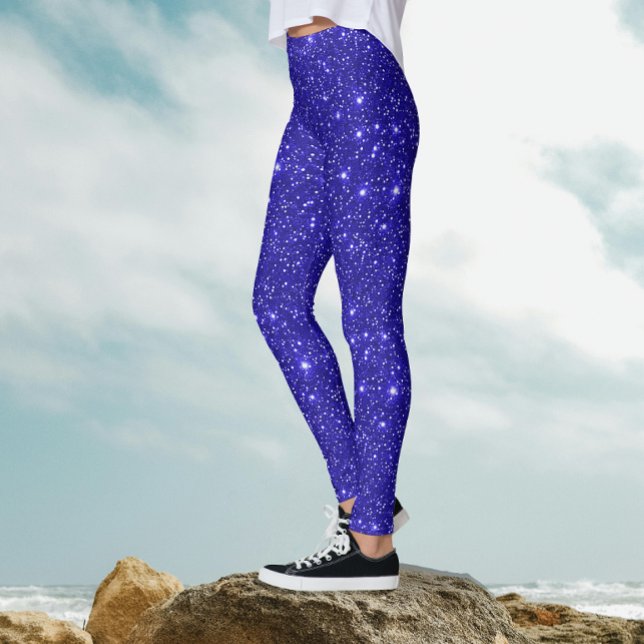 Leggings Soirée de Parties scintillant Bleue Galaxie Cosmic (Créateur téléchargé)