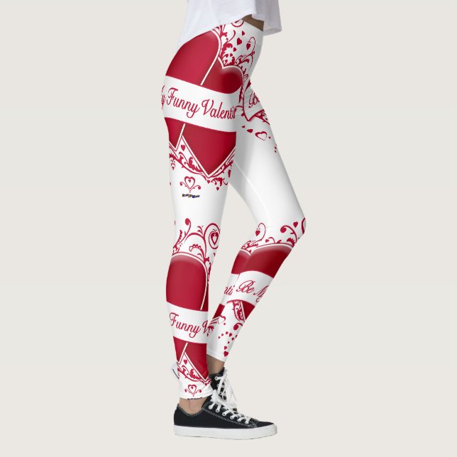 Leggings Sois Mon Amusant Coeur Rouge Valentin (Droite)