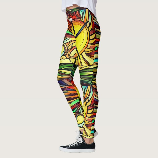 Leggings Solaire psychédélique et énergie éolienne (Gauche)