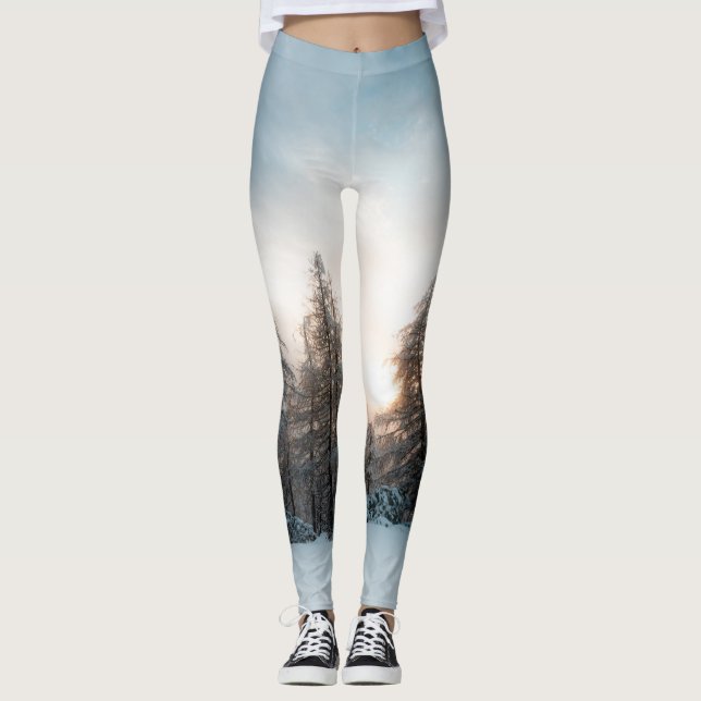 Leggings Soleil derrière les épinettes (Devant)