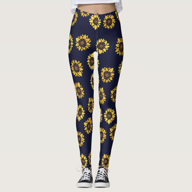 Leggings Soleil d'été tournesol (Devant)