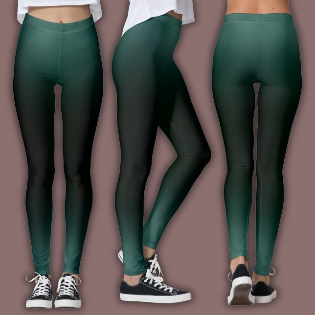 Leggings Solid Gradient Pattern | Dark Emerald Ombre (Créateur téléchargé)