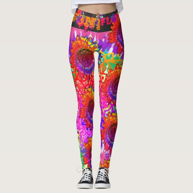 Leggings "[SON]puissance de la fleur" tournesol brillant te (Devant)