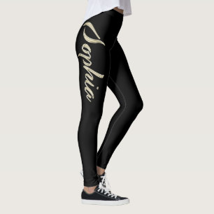 Leggings Sophia or blanc écriture Hose