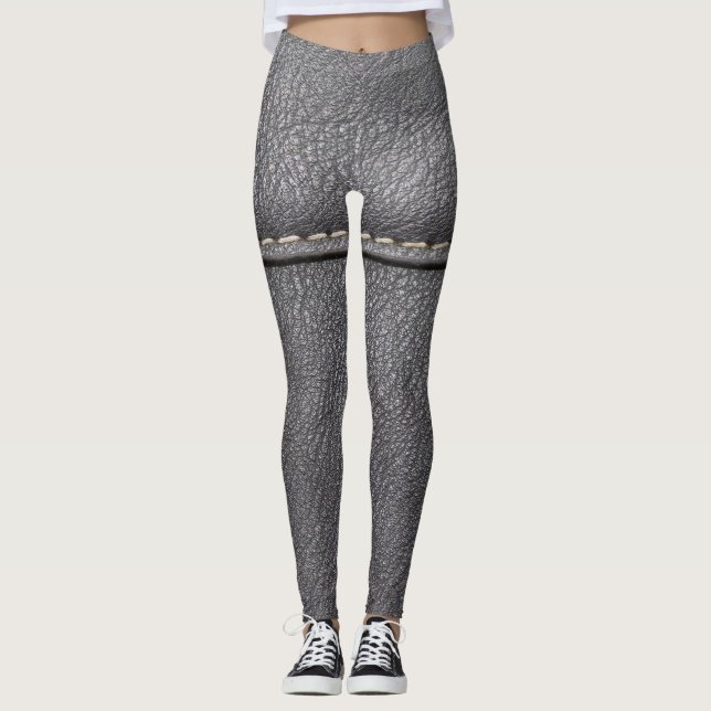 Leggings Sophistication en cuir noir : Luxe du cuir noir (Devant)