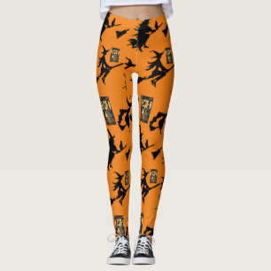 Leggings sorcière assistant chatte lune bloomstick