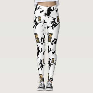 Leggings sorcière assistant chatte lune bloomstick
