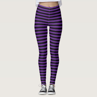 Leggings Sorcière d'Halloween noire et violette