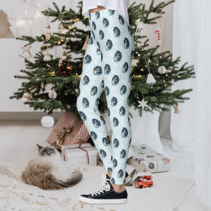 Leggings Sorcière du Dragon Bleu Flocons de Neige