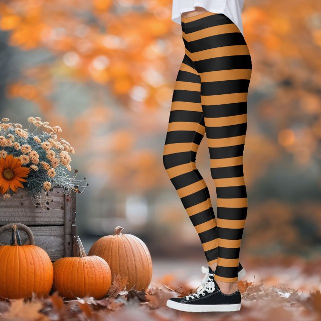 Leggings Sorcière méchante Noir et Orange rayé (Créateur téléchargé)