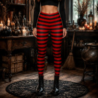 Sorcière Méchante Rayures Rouges et Noires Hallowe
