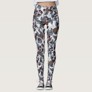 Leggings Souris et mûres sur blanc