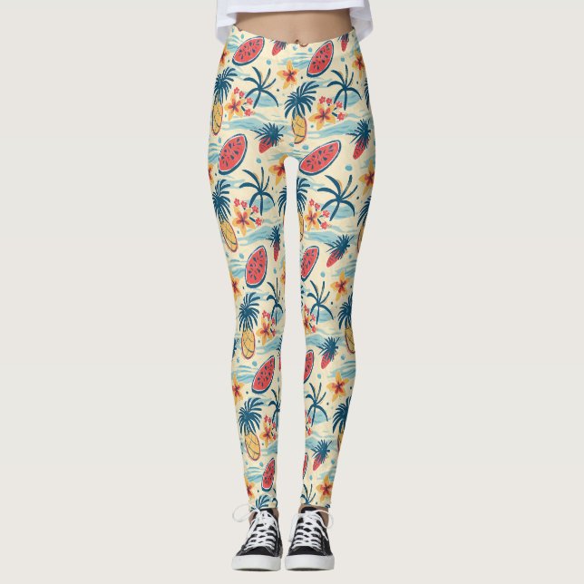Leggings Sous les tropiques, le temps semble ralentir (Devant)