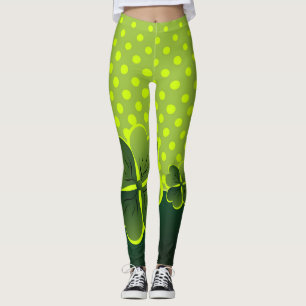 Leggings Soyez irlandais pour une journée -Shamrock & Polka