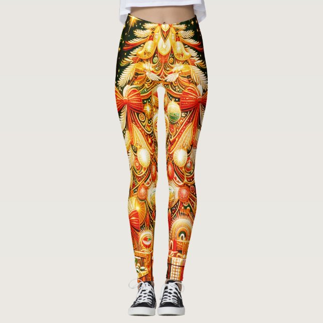 Leggings Soyez le sapin de Noël dans un style moderne perso (Devant)