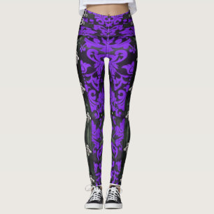 Leggings spandex de Steampunk victorien violet Flo