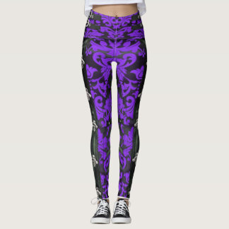 Leggings spandex de Steampunk victorien violet Flo