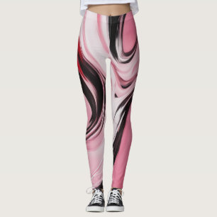 Leggings Spandex rose abstrait 20125