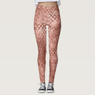 Leggings Sparkly Rose Gold Circles Rose luxe étincelant