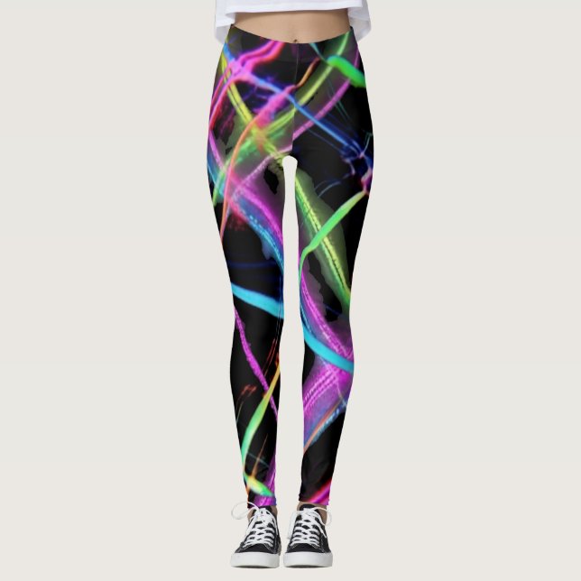 Leggings Spectacle de lumière néon (Devant)