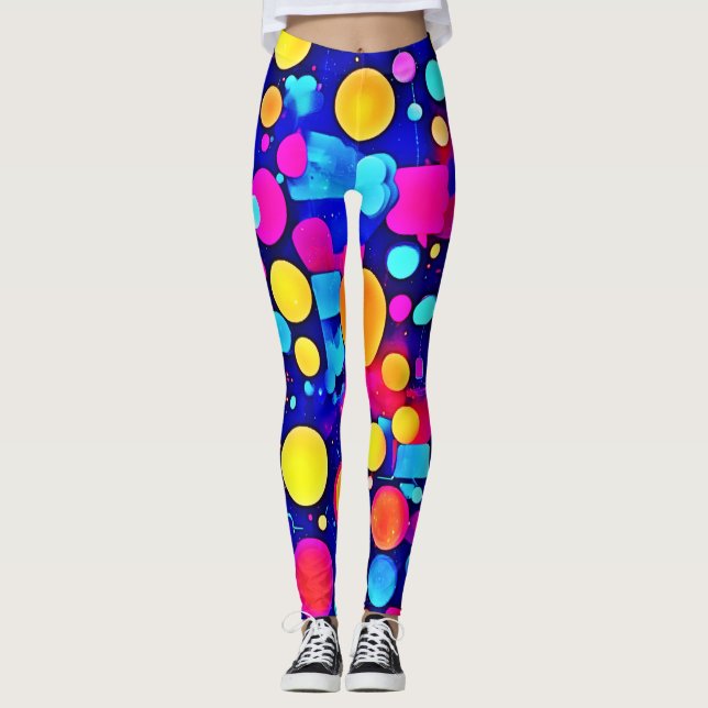 Leggings Spectre de cercles Abstraits colorés (Devant)