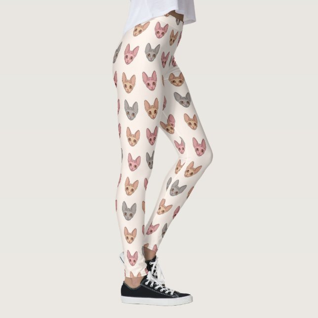 Leggings Sphynx Cat Cute Unique Pet Pattern (Droite)