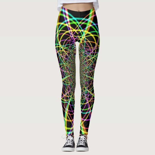 Leggings Spirale arc-en-ciel folle (Devant)