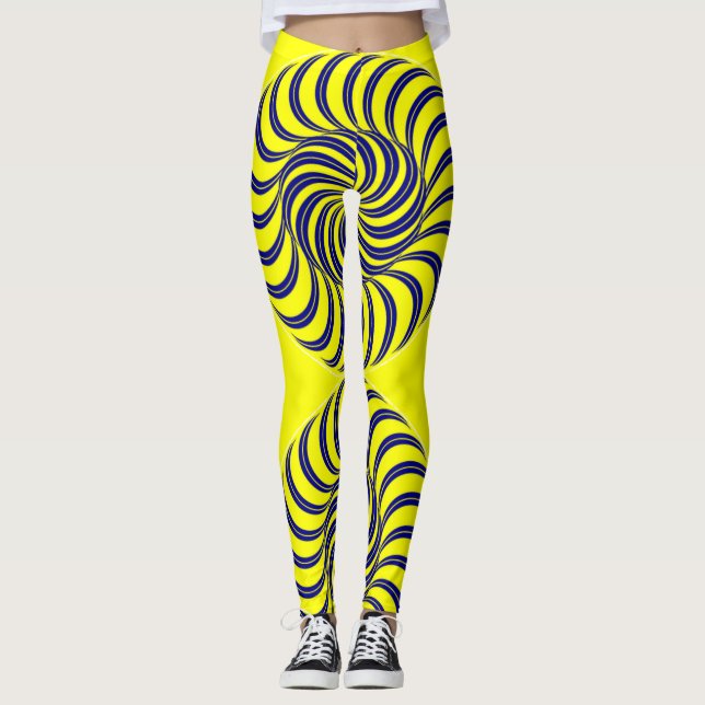 Leggings spirale bleue et jaune (Devant)