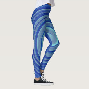 Leggings spirale bleue et turquoise