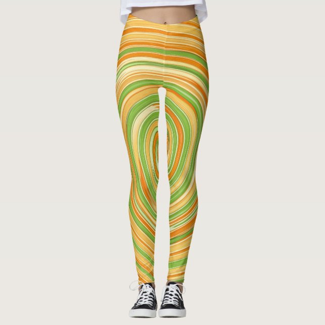 Leggings Spirale de couleurs d'agrumes amusantes (Devant)