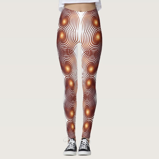 Leggings Spirale d'or abstraite (Devant)