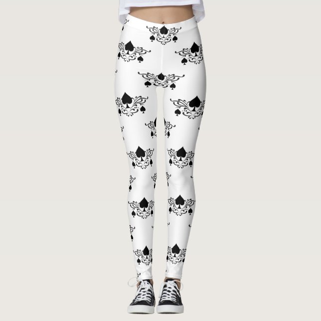 Leggings Spirale noire de style tatouage Spiral Spades Thun (Devant)