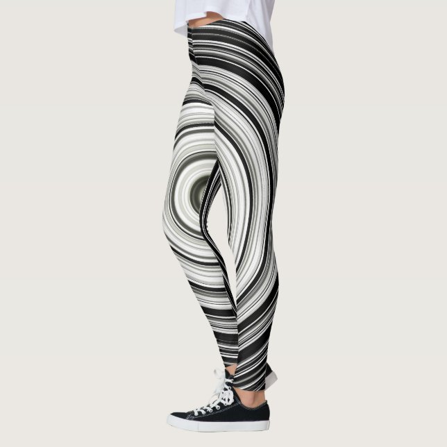 Leggings spirale noire et blanche (Gauche)
