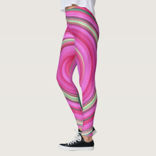 Leggings spirale rose et verte