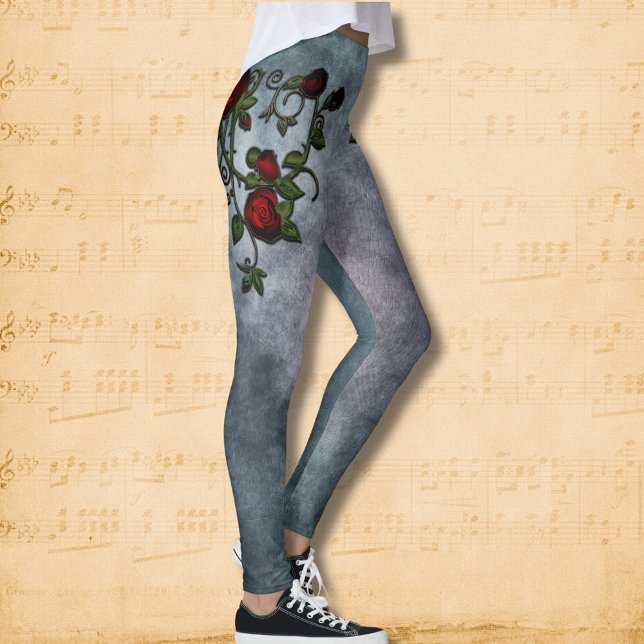 Leggings Spiralé Splendor : Un conte de vigne Rose (Créateur téléchargé)