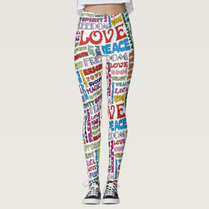 Leggings Spirit Words / Affirmations FLOWER POWER Style