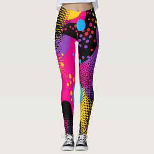 Leggings Splash couleur Abstrait dans le style comique rétr