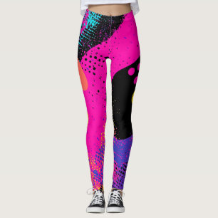 Leggings Splash couleur Abstrait dans le style comique rétr