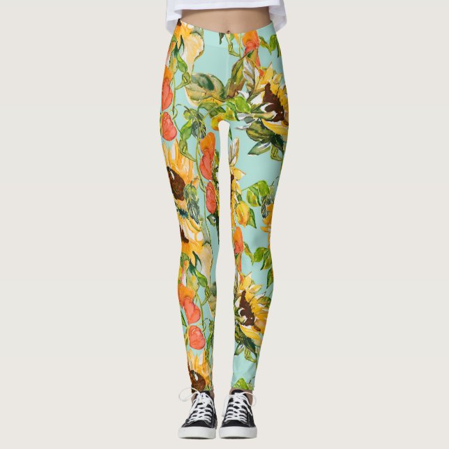 Leggings Splendor d'automne : Motif de la nature sans coutu (Devant)