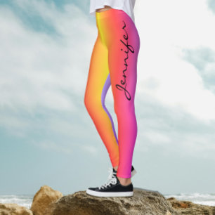 Leggings Sport moderne tendance coloré Fille rose Gradient