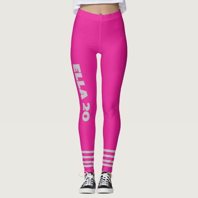 Leggings Sport personnalisé l Exercice de performance rose (Devant)