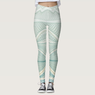 Leggings Sporty Aqua White Crazy Patternes Lignes et des to
