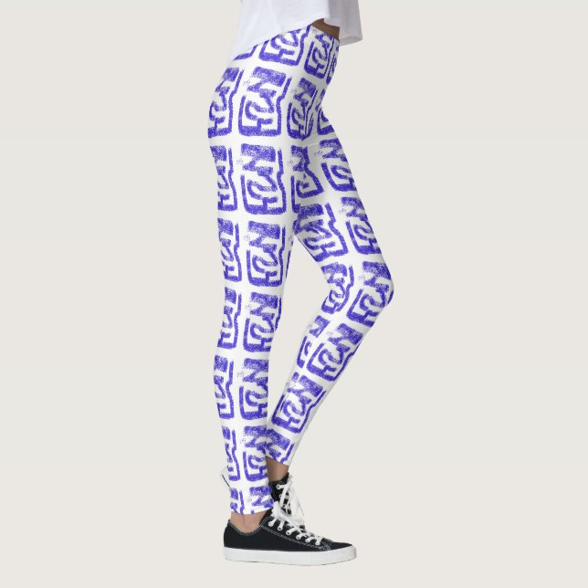 Leggings spray peint abstrait Thunder_Cove bleu n'importe q (Droite)