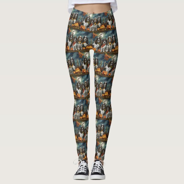 Leggings Springer Spaniel Halloween Épouvantable (Devant)