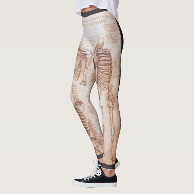 Leggings Squelette des os de l'anatomie humaine de Léonard  (Gauche)