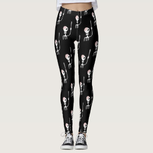 Leggings Squelette d'Halloween avec épée