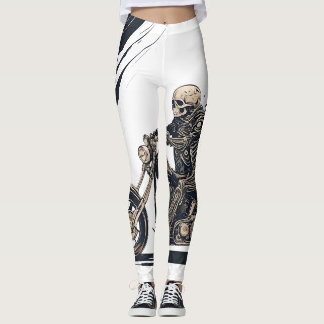 Leggings squellete en moto (Devant)